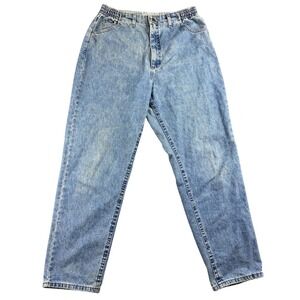 Vintage Mom‎ Lee Jeans Women 30-32  Blue High Elastic Waist Light Washed USA